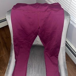 Burgundy lace active leggings